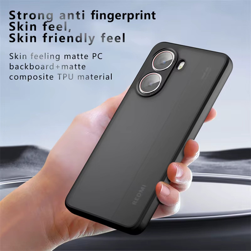 Mattierte und stoßfeste Schutzhülle für dein Xiaomi Poco X8 Pro Max in Schwarz, durchscheinende Hartschale mit Rahmen - Bild 2