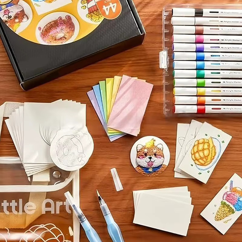 CHENJ Magics Textur-Malset mit 12 Bubble Drawing Pens und 10 Schaumstoff-Malpapieren in Mehrfarbig - Bild 2