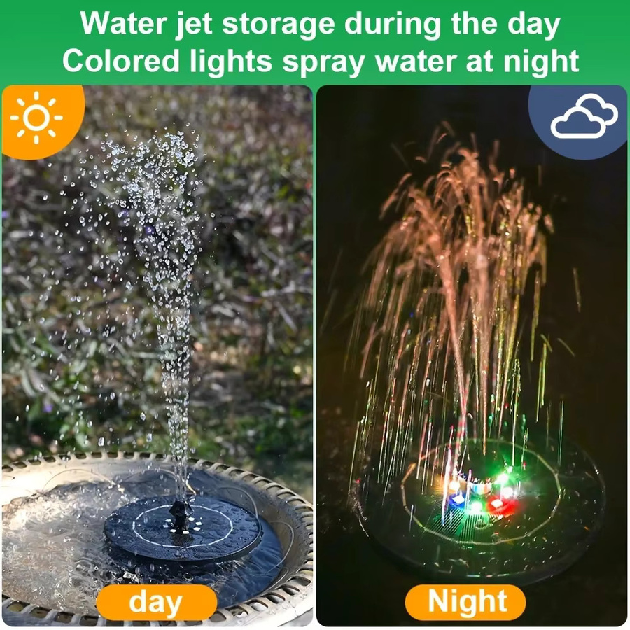 Solar Wasser Brunnen für Garten und Teich in Bunt mit Vogelbad-Funktion - Bild 5