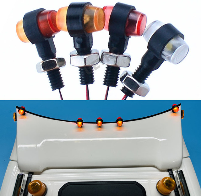 Tamiya LED-Positionslicht, zweifarbig, Weiß, Gelb, Rot, 1:14 - Bild 1