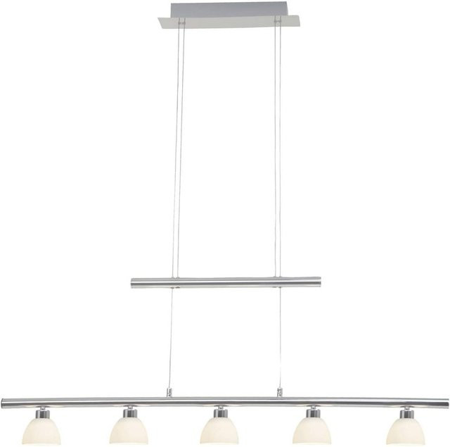BRILLIANT Tonja LED Pendelleuchte 5-flammig in Chrom/Weiß mit integrierten COB-LEDs und höhenverstellbarem Gegengewicht - Bild 1
