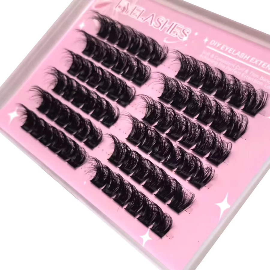 AMSDCN Künstliche Wimpern, 10 Reihen, schwarz, Unisex - Bild 4