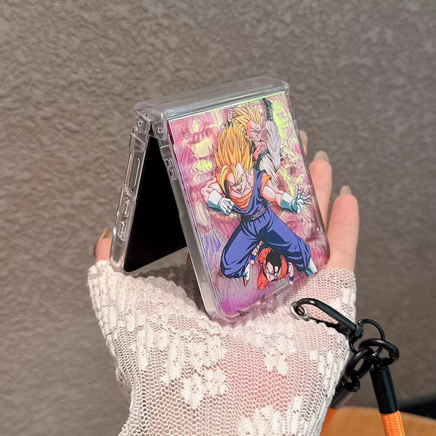 Handyhülle Dragon Ball Goku Saiyan Design für Samsung Galaxy Z Flip 7, Z Flip 6 und Z Flip 5, Harte PC-Rückseite, Multicolour - Bild 2