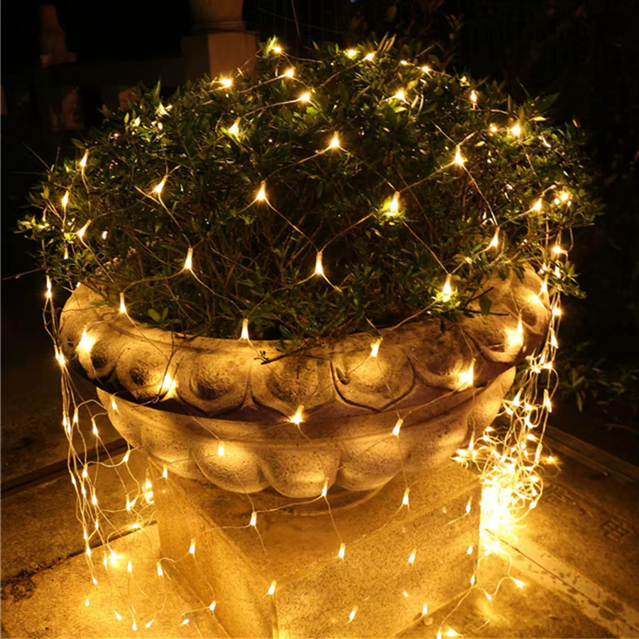 PAMNNY LED Mesh Lichterkette Warmweiß Wasserdicht für Garten und Outdoor, B/H: 2 x 2 m - Bild 3