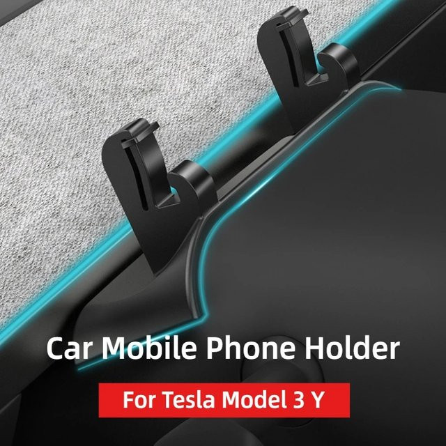 YouGallop Flüssigsilikon Handyhalterung für Tesla Model 3 und Model Y in Schwarz - Bild 1