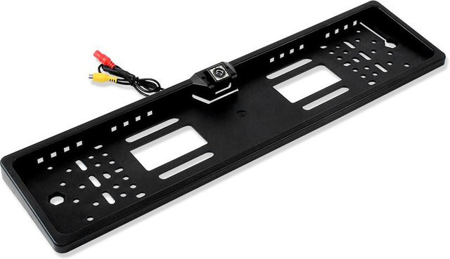 VehicleKit CCD Auto Rückfahrkamera mit 12-LED für europäische Kennzeichenrahmen in Schwarz - Bild 1