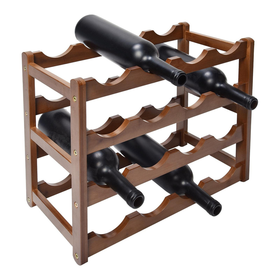 Aimo 4-stöckiges Weinregal aus Bambus in Weiß für Küche und Zuhause - Bild 3