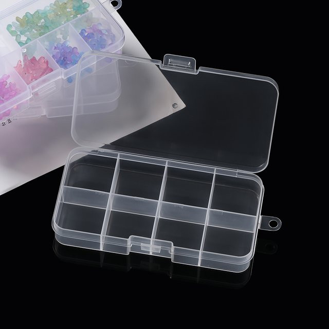 St.kunkka Transparente Mini Schmuckaufbewahrungsbox mit Deckel und Gitterdesign aus Kunststoff - Bild 1