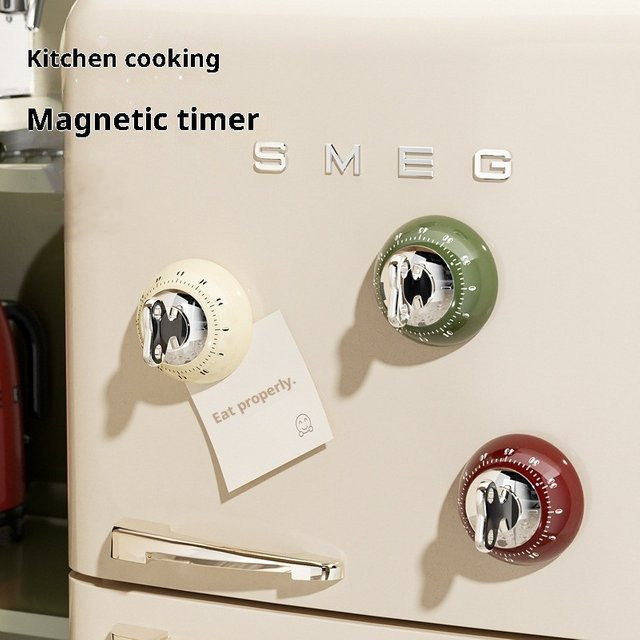 Smeg Magnetischer mechanischer Timer in Grün, runder visueller Timer für Küche und Zeitmanagement - Bild 1