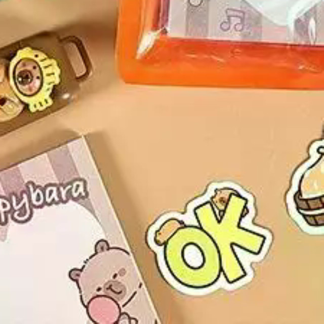 Niedriges Schreibwaren-Set mit Cartoon-Capybara-Muster in Mehrfarbig für Schüler und kreative Geschenke - Bild 1
