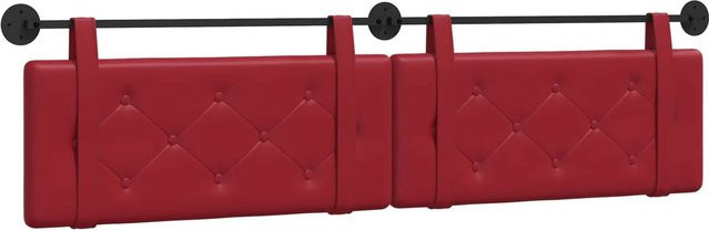 vidaXL Polsterpaneel aus Kunstleder in Weinrot, Wandmontage, B/H/T: 210 x 55 x 5 cm - Bild 1