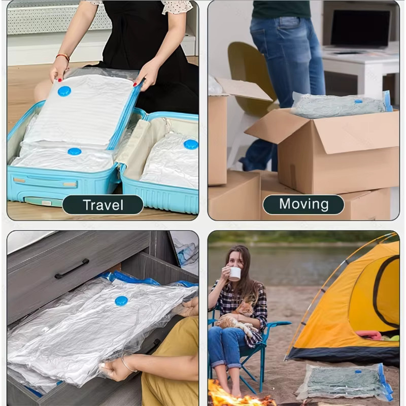 AGASHE Vakuum-Aufbewahrungsbeutel extra groß, transparent, B: 79,76 cm, H: 101,35 cm, platzsparende Aufbewahrung für Kleidung und Bettwäsche - Bild 3