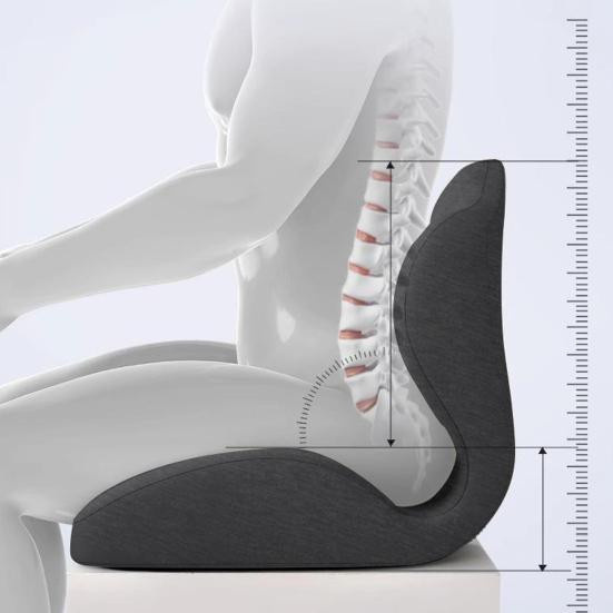 Hercules Ergonomisches Memory Foam Sitzkissen mit Rückenlehne und Lendenwirbelstütze in Rot - Bild 3
