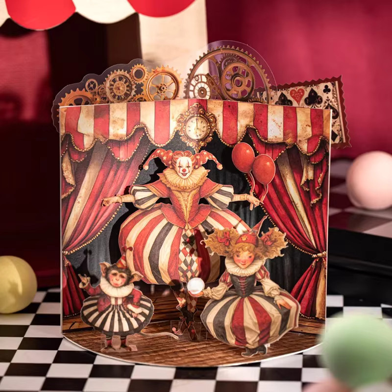 YCDBTH Zirkus Karton-Aufkleber Set mit 15 Blatt Motiv-Aufklebern in Multicolour für Karneval und Party-Dioramen - Bild 3