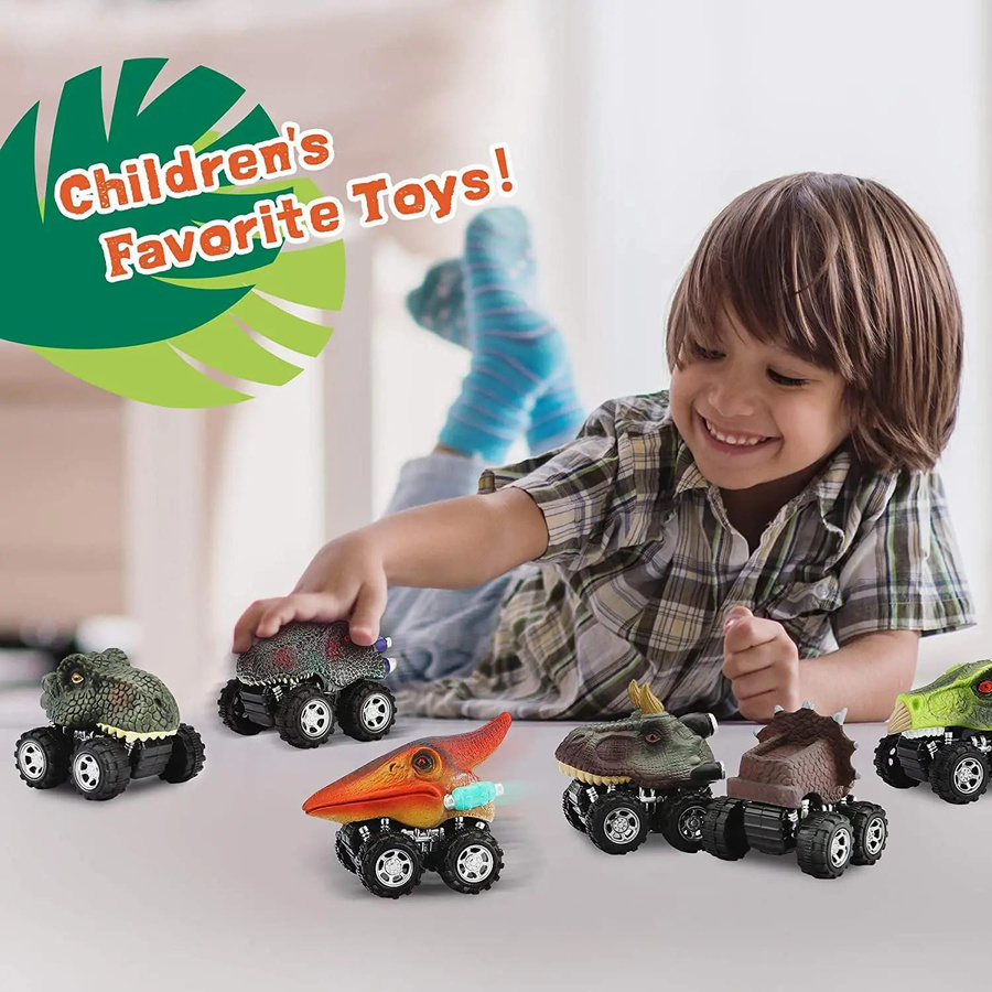 Fashnics Dinosaurier Pull Back Cars Mini-Monstertruck Auto-Spielzeug-Set - Bild 3