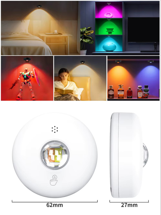 Kabelloses LED-Nachtlicht mit Fernbedienung und RGBW-Funktion, Batteriebetriebene Unterbauleuchte für Küche und Möbel, Weiß - Bild 6