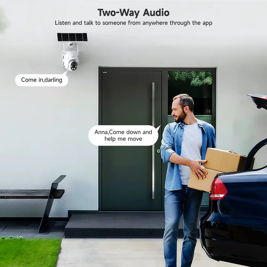 Xiaomi Solar CCTV Kamera 8MP 2K HD, Drahtlose PTZ WiFi Außenkamera mit Batterie, IP65 Wasserdicht, PIR Bewegungsmelder und Nachtsicht, Farbe: Weiß - Bild 3