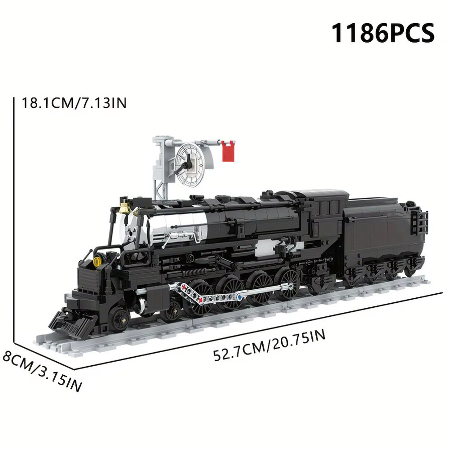 CETYL MOC Stadt Technologie Dampfzug und Transportfahrzeug Baustein-Set mit 1186 Teilen in Schwarz - Bild 2
