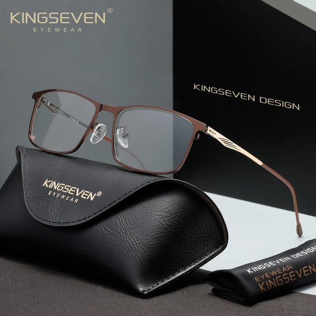 KINGSEVEN Korrektionsbrille, Titan, Vollrand, rechteckig, Unisex - Bild 1