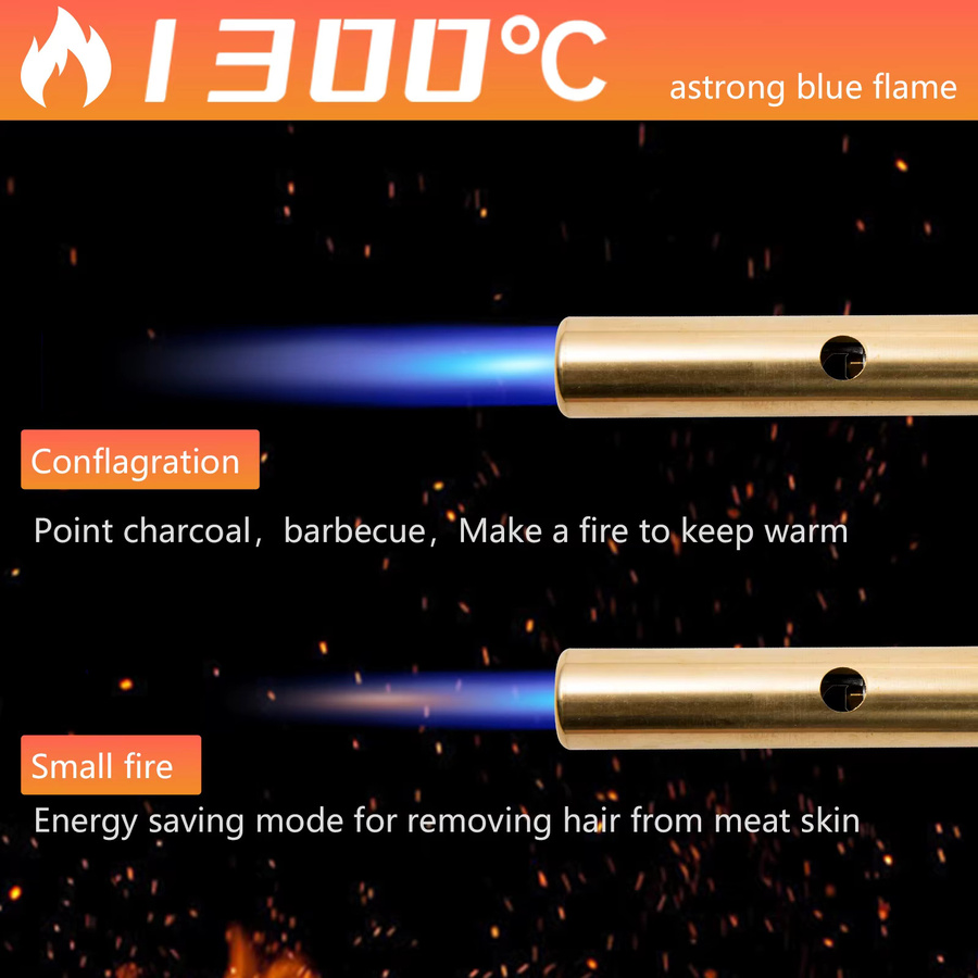 BISINNA Butangasbrenner Gold – Tragbare Flammenpistole für Camping, Grillen und Kochen - Bild 4