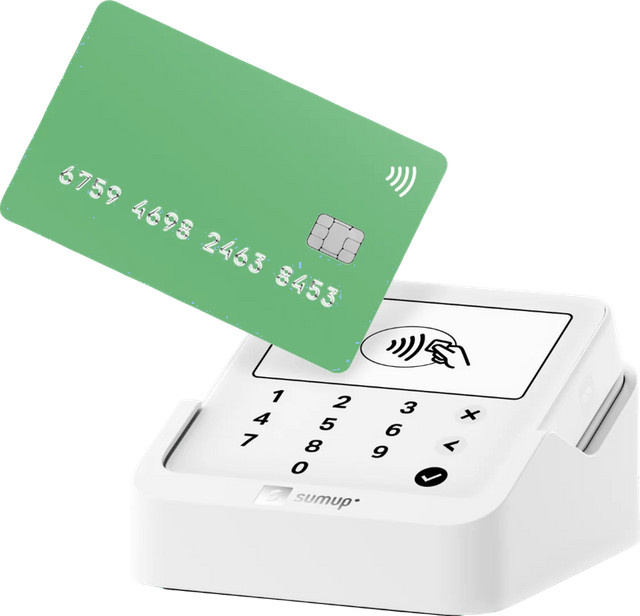 SumUp Solo Lite Mobiles Kartenlesegerät mit Ladestation in Weiß und Bluetooth-Verbindung - Bild 1