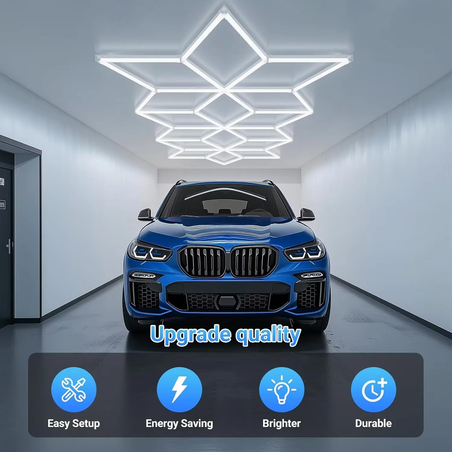 LINYILIGHT LED-Deckenleuchte in Hexagramm-Form, weiß, 6500 K Kaltweiß - Bild 3