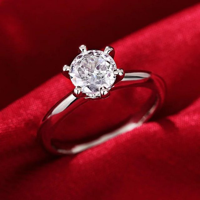 Yiran Jewelry Verlobungsring, Zirkonia, Kupfer, Silber, Damen - Bild 1