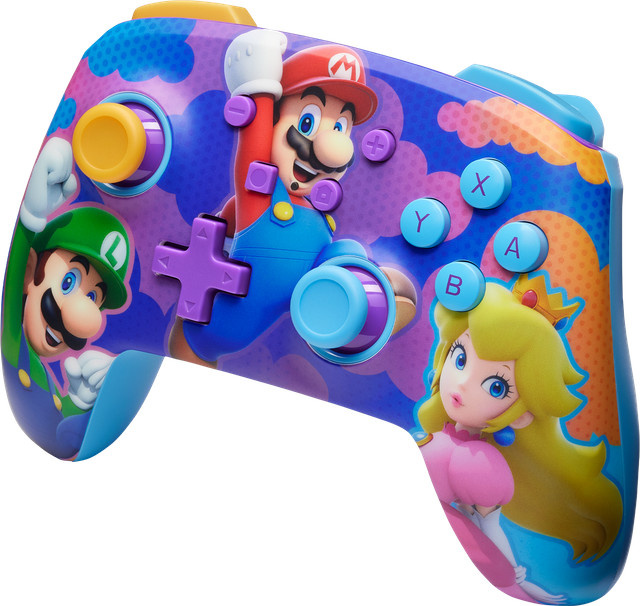 PowerA Kabelloser Controller für Nintendo Switch mit Bluetooth und USB-C Anschluss in Multicolour Farbspritzer-Design - Bild 1
