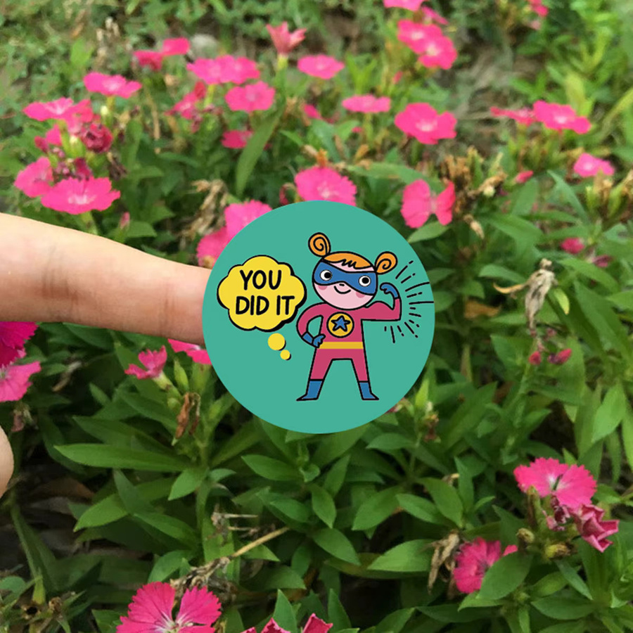 Runde Cartoon-Tier-Aufkleber für Kinder in Mehrfarbig, Durchmesser: 2,5 cm - Bild 3