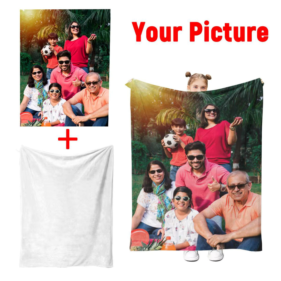 Personalisierte Flanelldecke mit individuellem Foto von SRH in Multicolour, weiche und warme Polyesterdecke für dich - Bild 2
