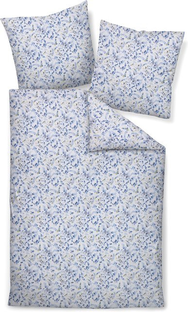 Janine Bettwäsche Moments Mako-Satin Baumwolle Floral Vintage B/H: 135 x 200 cm mit 80 x 80 cm Kissenbezug - Bild 1