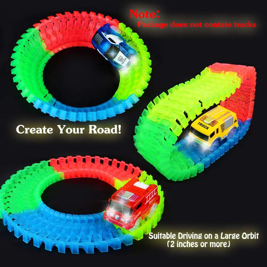 SONGYI Ersatz-Flex-Track-Rennwagen für Magic Tracks, leuchten im Dunkeln, Bunt / Mehrfarbig - Bild 5