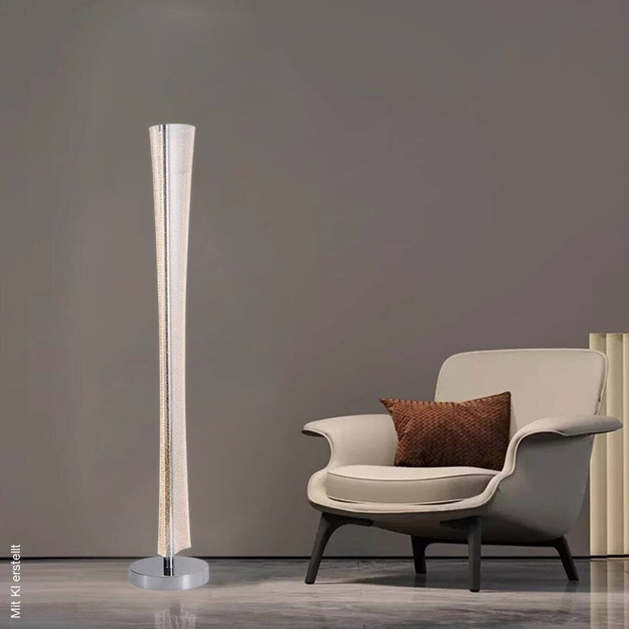 Pocoline Stehlampe Darcy in Silber aus Metall und Acryl mit warmweißem LED-Licht, B/T/H: 18 x 18 x 126 cm - Bild 2