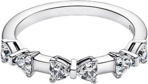 Herz-zu-Herz-Ring 925 Silber, Zirkonia, Damen - Bild 1