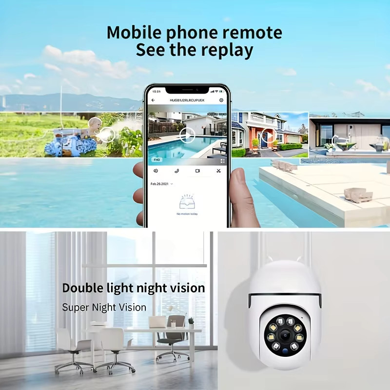 Ease Life Y108 Glühbirnen Überwachungskamera Set mit 2 Stück, 1080P Full HD, Wasserdicht, Nachtsicht in Farbe, Motion Tracking, WiFi, Weiß - Bild 2