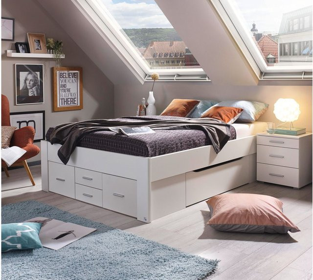 RAUCH ORANGE Scala Futonbett in Alpinweiß mit 6 Schubkästen, B/T/H: 140 x 200 cm - Bild 1