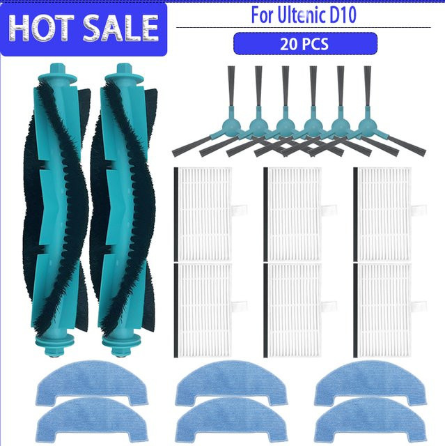 HEPA-Filter und Mops Ersatzset für Dreame Mova E10, Trouver E10, Ultenic D10, T10 Lite und Proscenic Q8 Max sowie Lubluelu L15 Zubehör aus Kunststoff - Bild 1