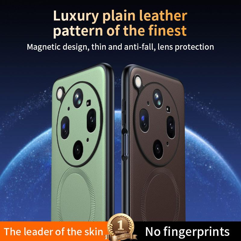 Magnetische Lederstruktur Handyhülle für OPPO Find X9 Ultra, stoßfest und kabelloses Laden kompatibel - Bild 2