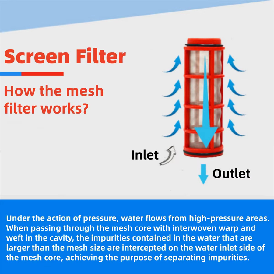 Y-Form Wasserfilter mit 120 Mesh Sieb in Schwarz für Aquarium, Garten und Bewässerung, Anschluss 3/4'' oder 1'' - Bild 4