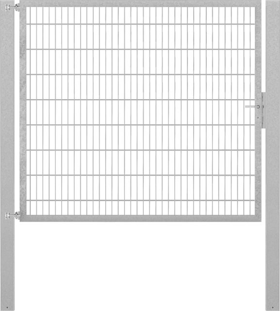 Einzeltor Flexo Plus aus Stahl in Silber, Breite: 200 cm, Höhe: 160 cm, inklusive Pfosten Breite: 100 cm, Tiefe: 100 cm - Bild 1