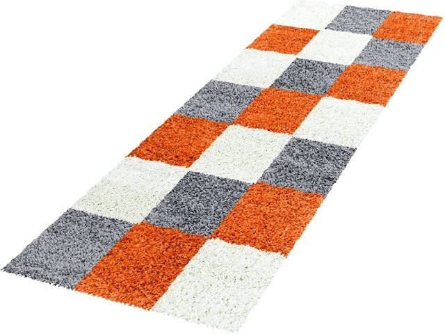 Ayyildiz Hochflorteppich Life 1501 Karo-Muster Terrakotta B: 60 cm, T: 110 cm - Bild 1