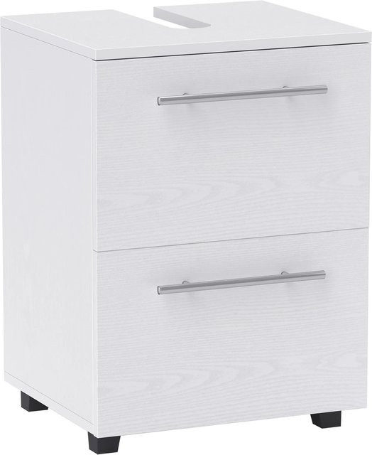 HOMCOM Waschbeckenunterschrank aus Spanplatte in Weiß, B: 35,5 cm, H: 59 cm, T: 41,5 cm - Bild 1