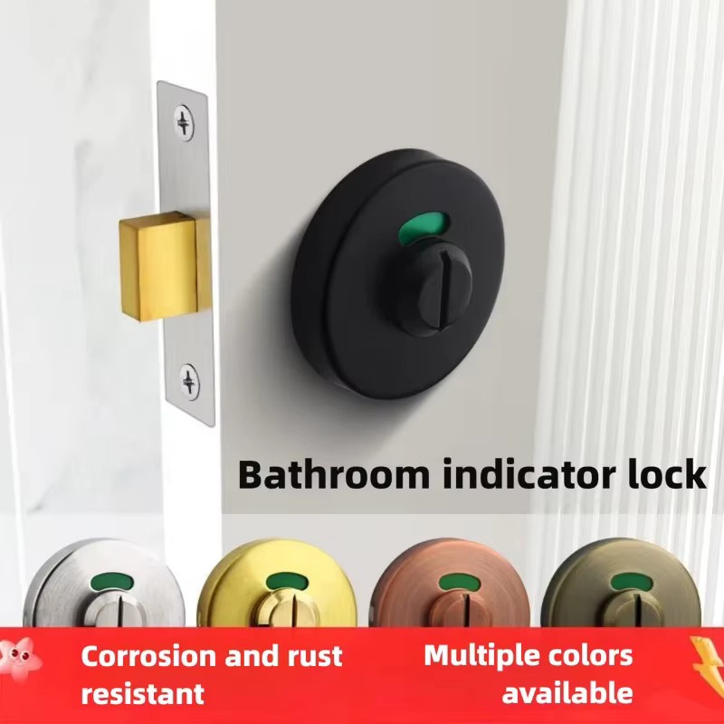Edelstahl WC Türschloss mit Privatsphäre-Indikator in Rot - Bild 2