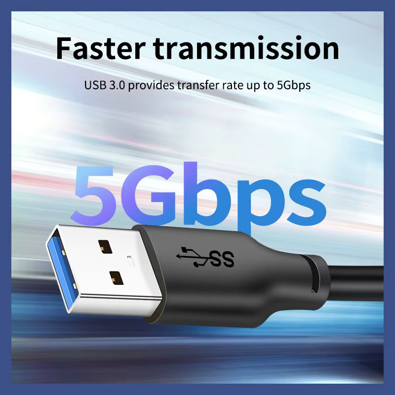CABLETIME USB 3.0 Verlängerungskabel USB-A auf USB-A, 5Gbps, Schwarz - Bild 5