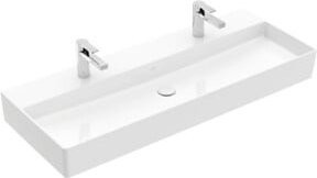 Villeroy & Boch Waschtisch Memento 2.0 in Weiß, rechteckig mit 2 Hahnlöchern und ohne Überlauf, Breite: 120 cm, Tiefe: 47 cm - Bild 1