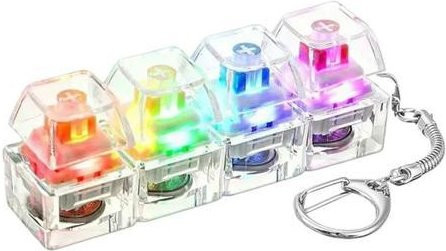 PRELEXT Katzenpfote Clicker Schlüsselanhänger, LED-Licht, white - Bild 1