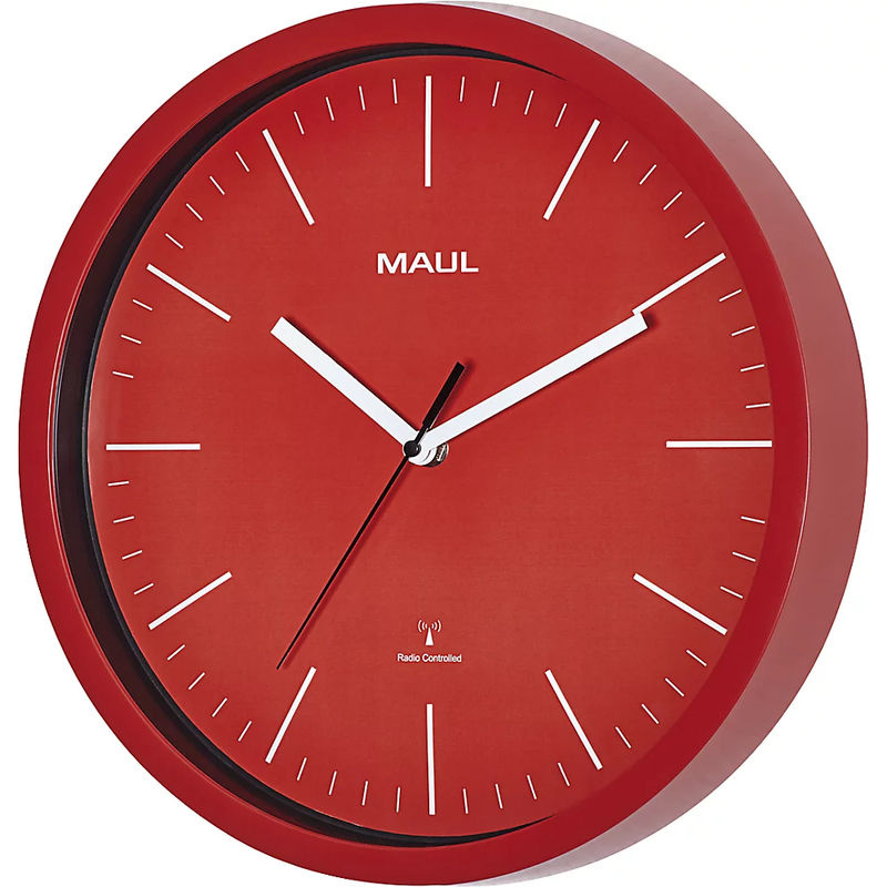 MAUL Funk Wanduhr rund in Rot-Weiß aus Kunststoff und Glas mit Durchmesser: 30,5 cm - Bild 3