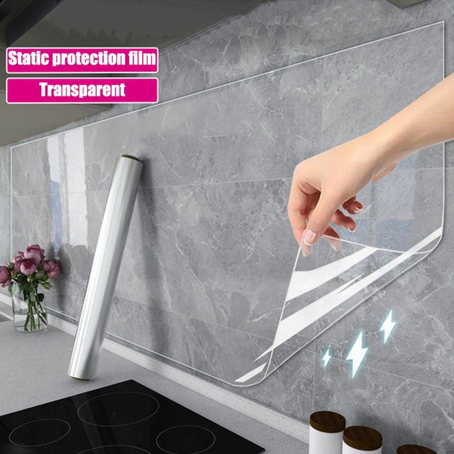 Transparenter Küchen-Aufkleber aus PVC, wasserdichte und ölbeständige DIY Tapete in Rollen, Breite: 40 cm - Bild 1