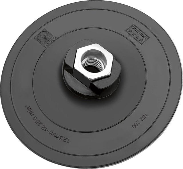 LUX-TOOLS Haftschleifteller für Winkelschleifer, 125 mm, Schwarz - Bild 1