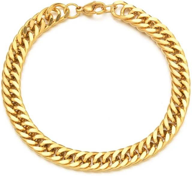 Kette Armband, Edelstahl, Gold, Unisex, 6,5 mm - Bild 1